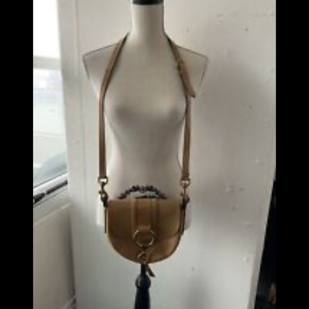 FRYE Ilana Green Gray Taupe Leather Saddle Crossbody Bag  Bohemian Casual Tassel - Picture 16 of 16